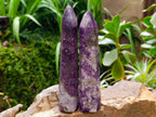 Polished Lepidolite Display Crystals x 3 From Ambatondrazaka, Madagascar