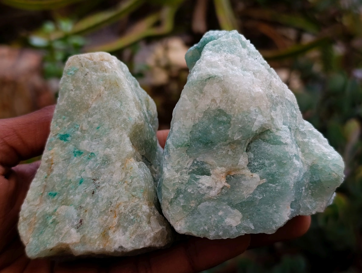 Natural Cobbed Aquamarine Specimens x 6 From Northern Cape, South Africa