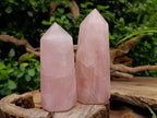 Polished Gemmy Rose Quartz Crystals x 3 From Madagascar