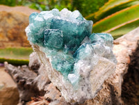 Natural Cubic Green Fluorite Cluster Specimens x 2 From Mandrosonoro, Madagascar
