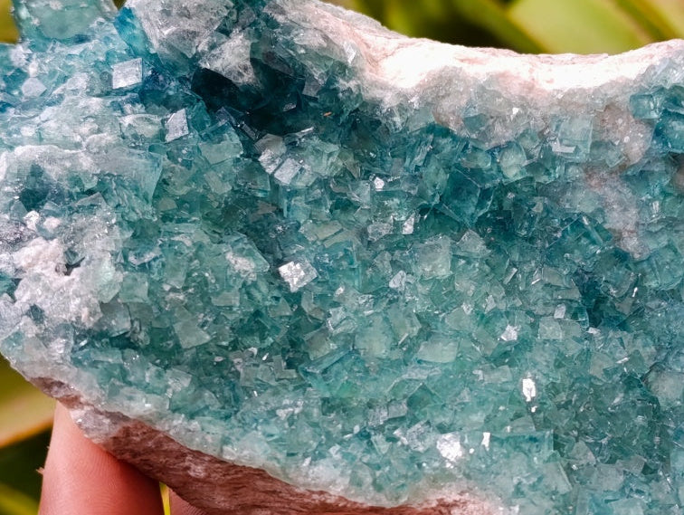 Natural Cubic Green Fluorite Cluster Specimens x 2 From Mandrosonoro, Madagascar