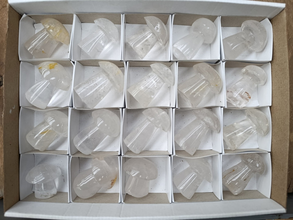 Polished Clear Quartz Mushrooms x 20 From Madagascar