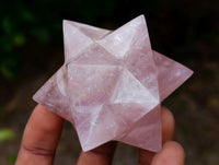 Hand Made Gemmy Rose Quartz Merkabahs x 2 From Madagascar