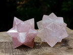 Hand Made Gemmy Rose Quartz Merkabahs x 2 From Madagascar - Toprock Gemstones and Minerals 