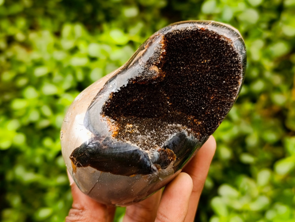 Polished Septerye Sauvage "Dragons Egg" Geode Standing Free Form x 3 From Mahajanga, Madagascar