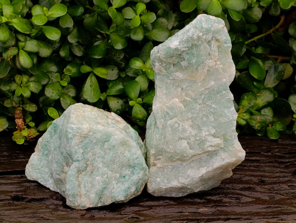 Natural Cobbed Aquamarine Specimens x 2 From Northern Cape, South Africa