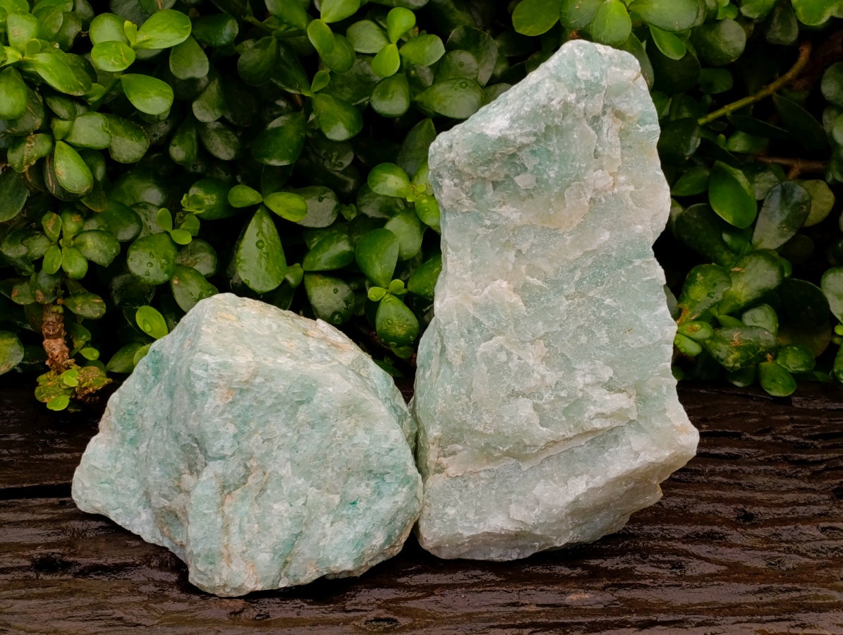 Natural Cobbed Aquamarine Specimens x 2 From Northern Cape, South Africa