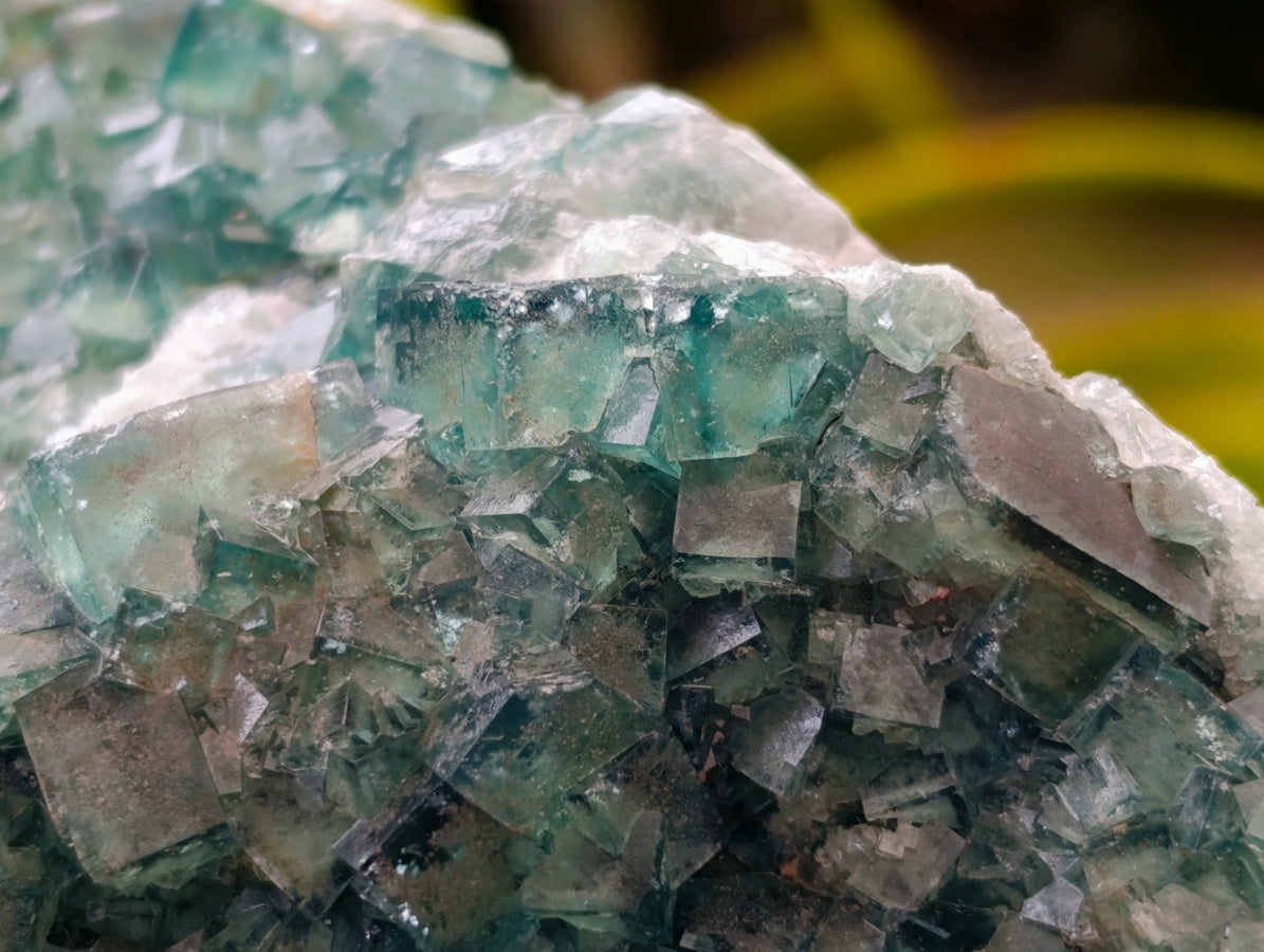 Natural Cubic Green Fluorite Cluster Specimens x 3 From Mandrosonoro, Madagascar