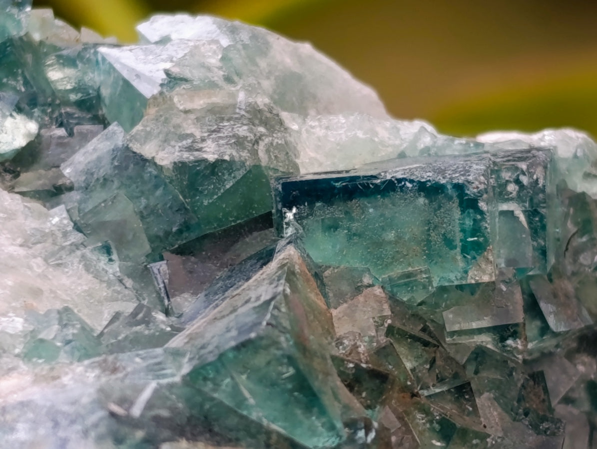 Natural Cubic Green Fluorite Cluster Specimens x 3 From Mandrosonoro, Madagascar