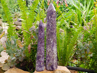 Polished Lepidolite With Pink Rubellite Tourmaline Towers x 2 From Ambatondrazaka, Madagascar