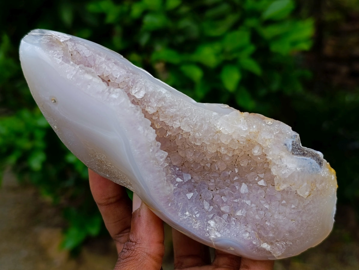 Polished On One Side Agate and Amethyst Display Pieces x 3 From Madagascar