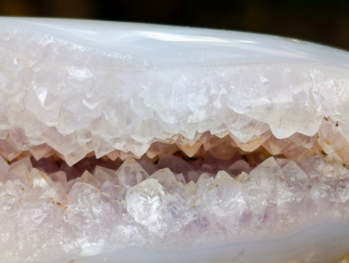 Polished On One Side Agate and Amethyst Display Pieces x 3 From Madagascar