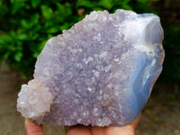 Polished On One Side Agate and Amethyst Display Pieces x 3 From Madagascar