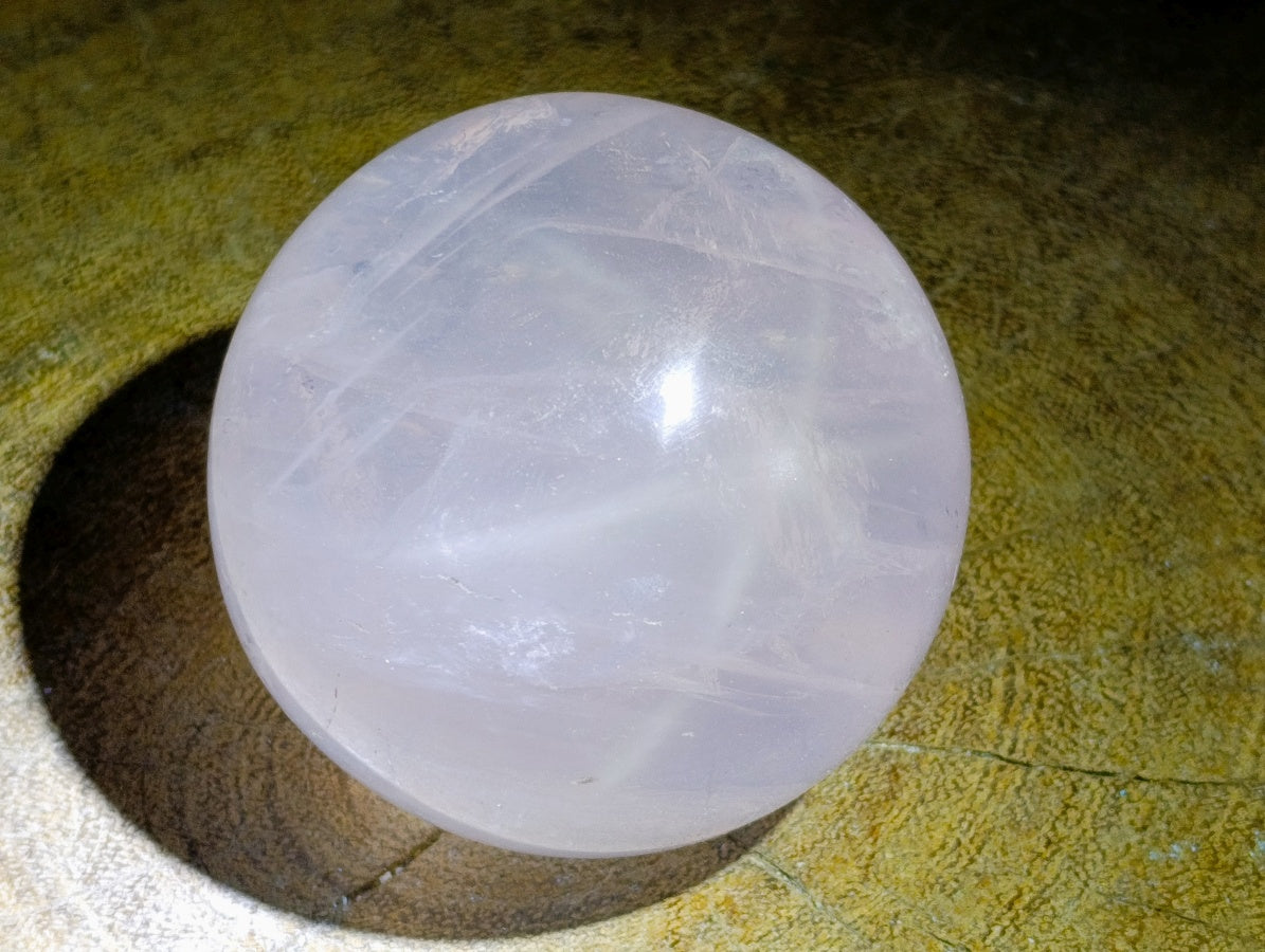 Polished Gemmy Star Rose Girasol Quartz Spheres x 3 From Madagascar