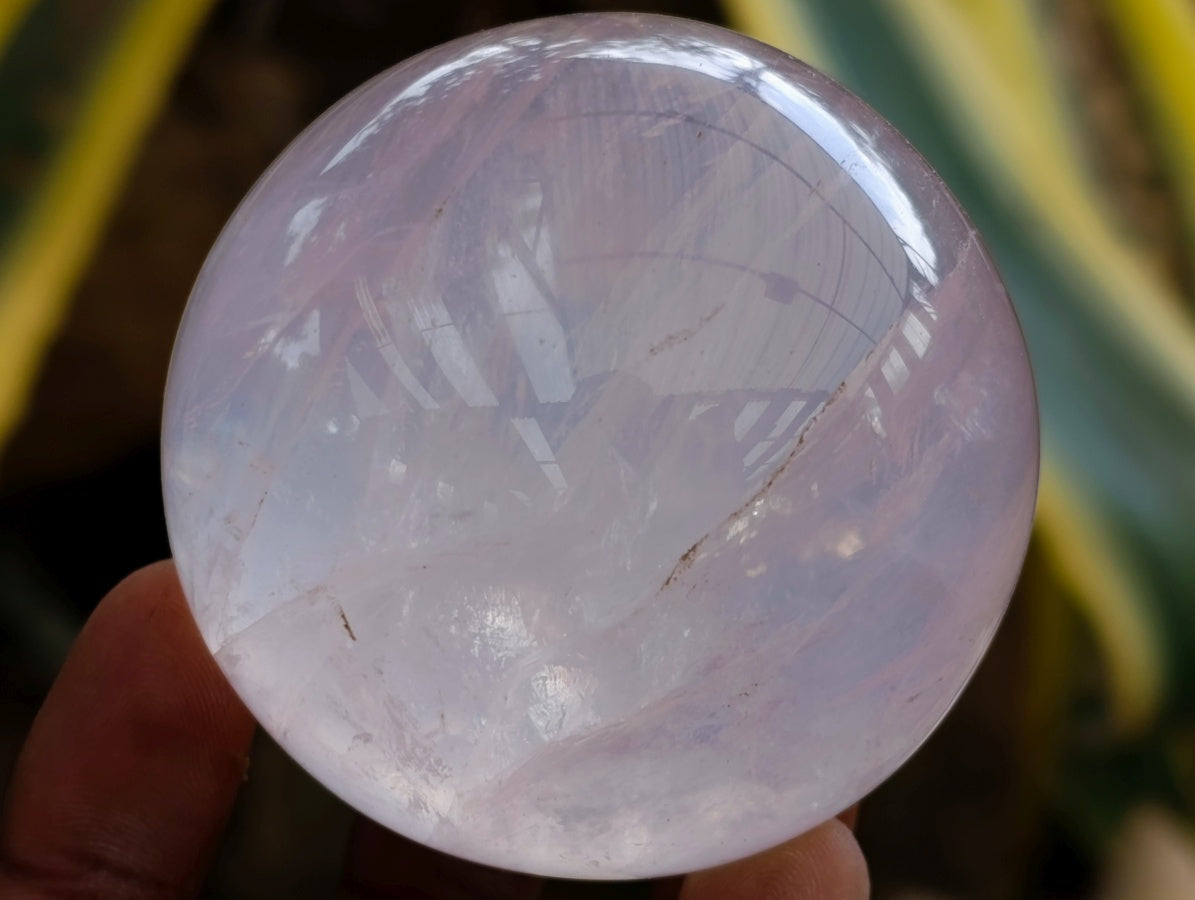 Polished Gemmy Star Rose Girasol Quartz Spheres x 3 From Madagascar
