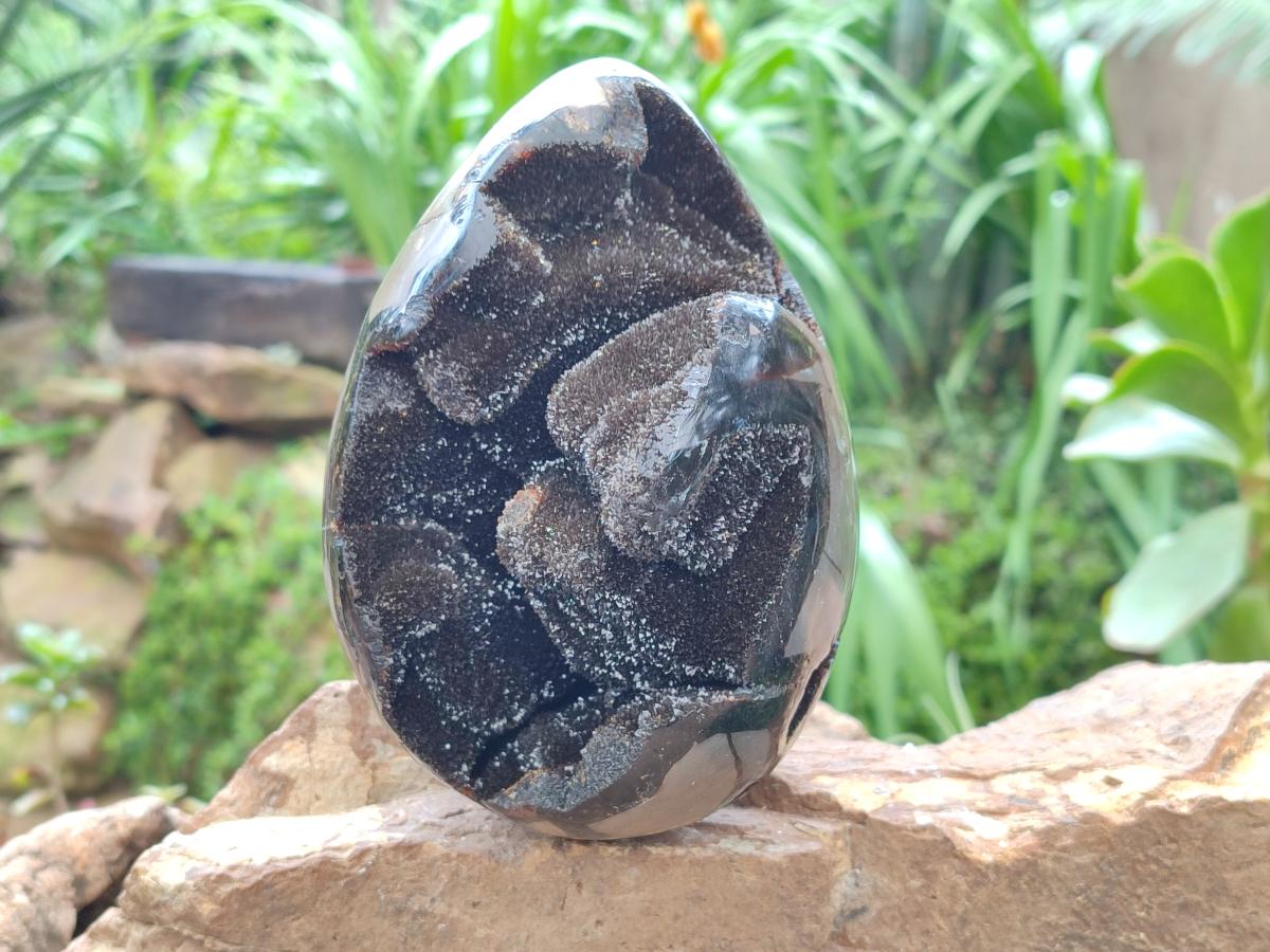 Polished Septerye Sauvage "Dragons Egg" Geode x 1 From Mahajanga, Madagascar