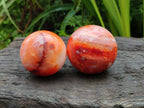 Polished Carnelian Agate Gemstone Spheres x 6 From Madagascar