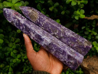 Polished Lepidolite With Pink Rubellite Tourmaline Towers x 2 From Ambatondrazaka, Madagascar