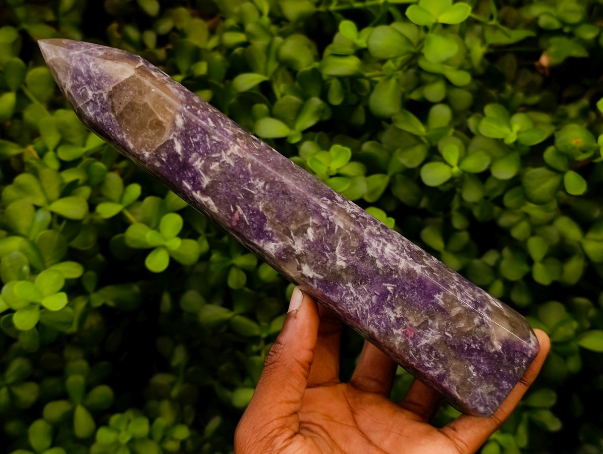 Polished Lepidolite With Pink Rubellite Tourmaline Towers x 2 From Ambatondrazaka, Madagascar