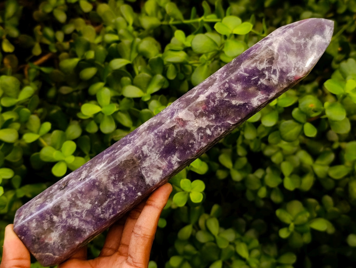 Polished Lepidolite With Pink Rubellite Tourmaline Towers x 2 From Ambatondrazaka, Madagascar