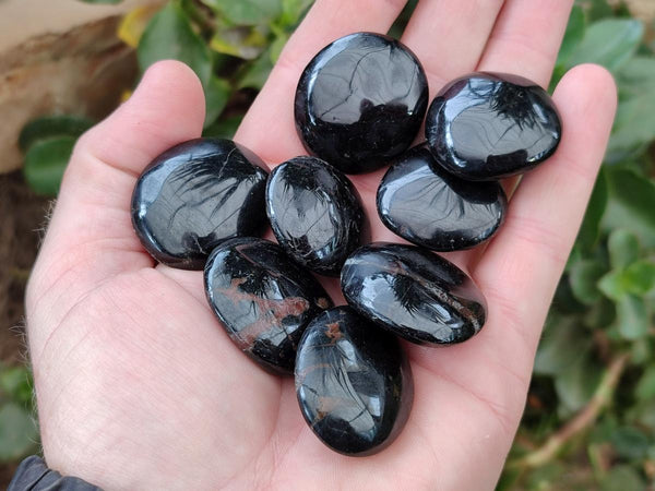 Polished Mini Black Tourmaline Jewellery Free Forms x 70 From Madagascar