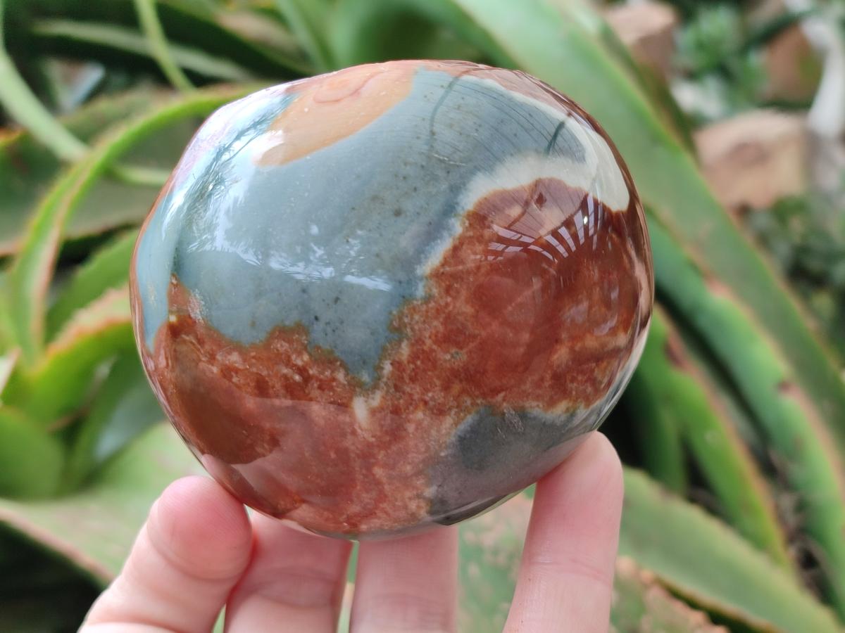 Polished On One Side Polychrome Jasper Nodules x 6 From NW Coast, Madagascar