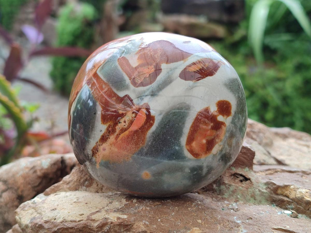 Polished On One Side Polychrome Jasper Nodules x 6 From NW Coast, Madagascar