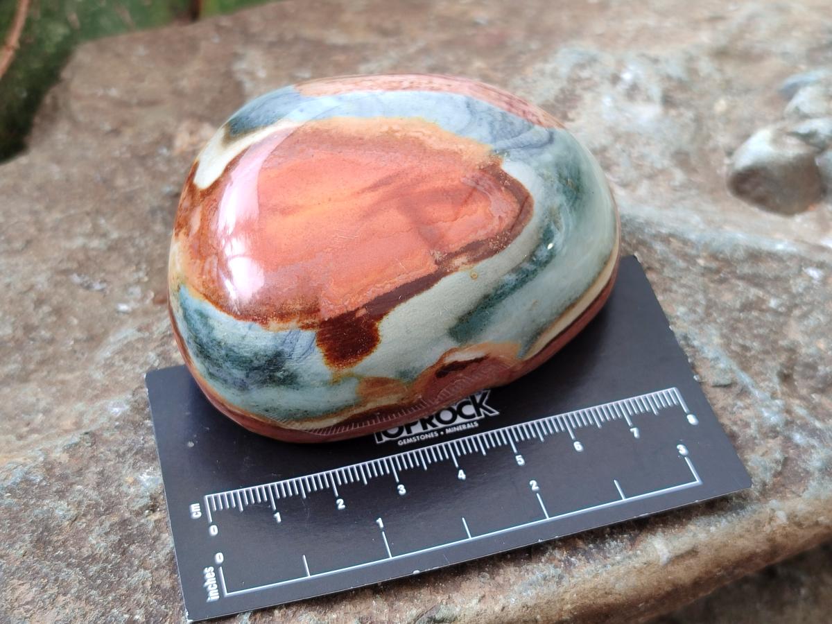 Polished On One Side Polychrome Jasper Nodules x 6 From NW Coast, Madagascar