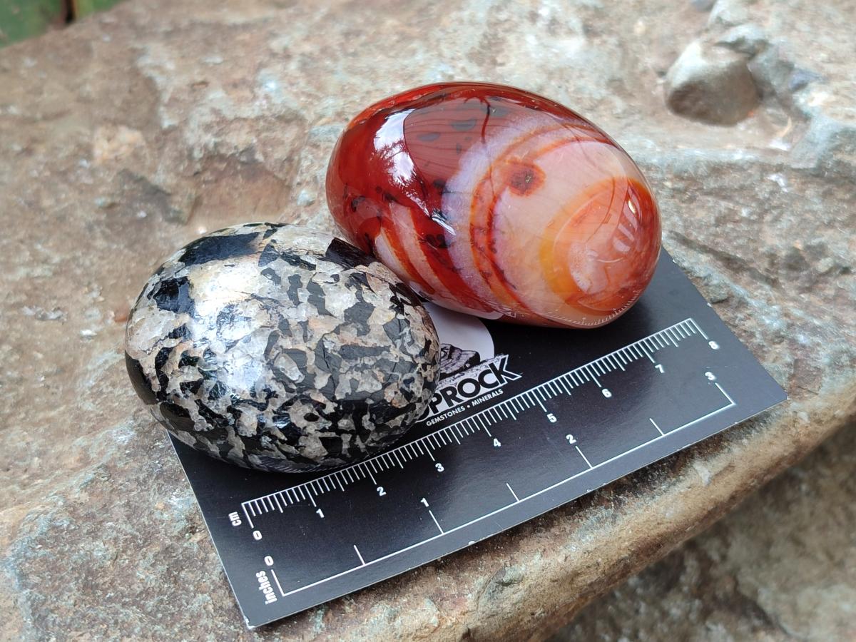 Polished Mixed Selected Multi Mineral Galets x 24 From Madagascar