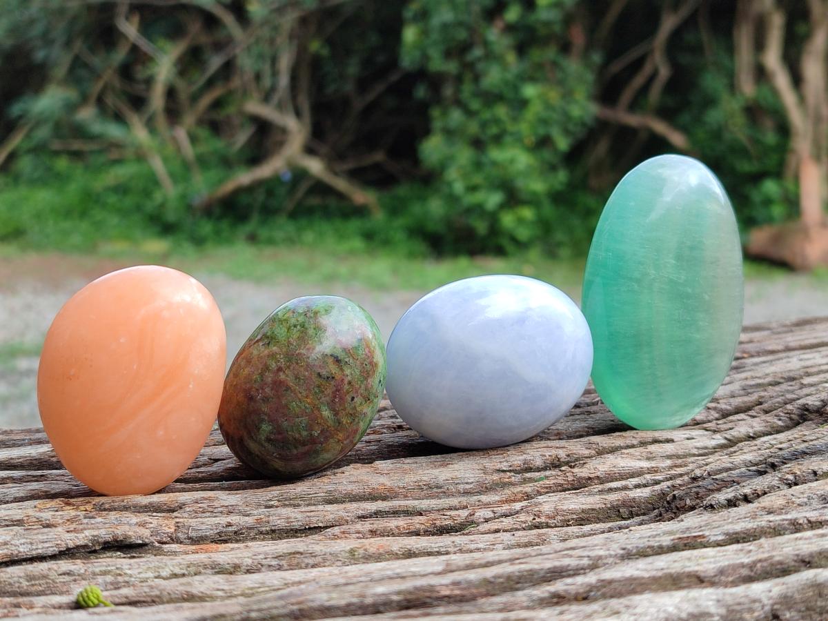 Polished Mixed Selected Multi Mineral Galets x 24 From Madagascar