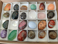 Polished Mixed Selected Multi Mineral Galets x 24 From Madagascar