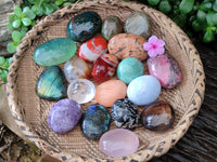 Polished Mixed Selected Multi Mineral Galets x 24 From Madagascar