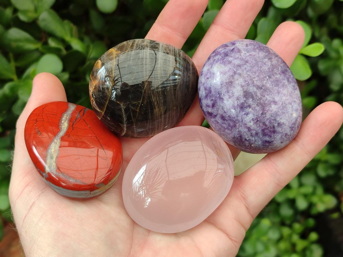 Polished Mixed Selected Multi Mineral Galets x 24 From Madagascar