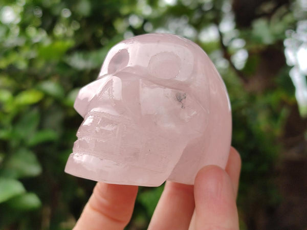 Hand Made Gemmy Rose Quartz Skull x 4 From Madagascar