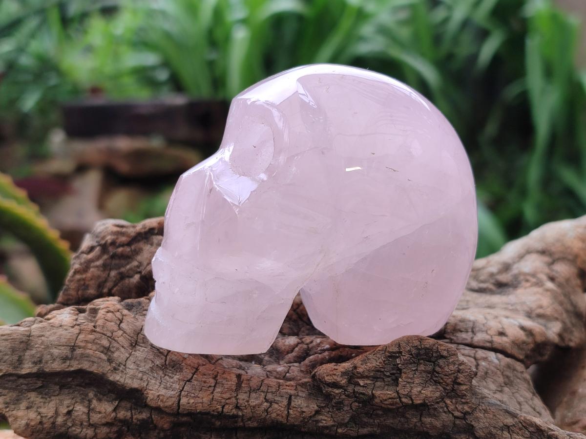 Hand Made Gemmy Rose Quartz Skull x 4 From Madagascar