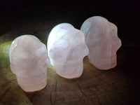 Hand Made Gemmy Rose Quartz Skull x 4 From Madagascar