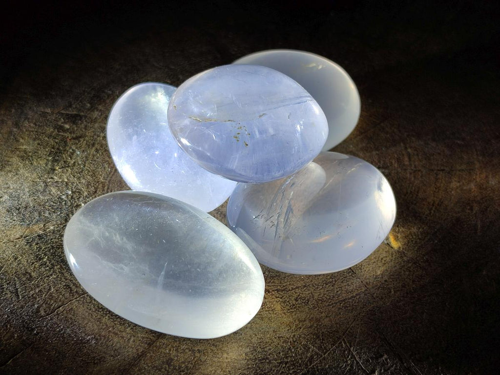 Polished Girasol Pearl Quartz Palm Stones x 20 From Ambatondrazaka, Madagascar