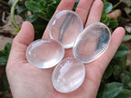 Polished Girasol Pearl Quartz Palm Stones x 20 From Ambatondrazaka, Madagascar