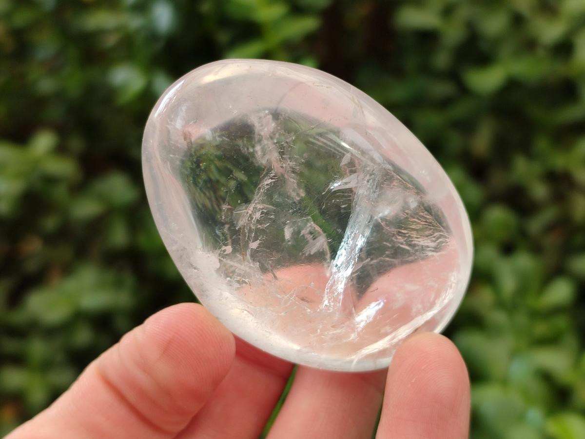 Polished Girasol Pearl Quartz Palm Stones x 20 From Ambatondrazaka, Madagascar