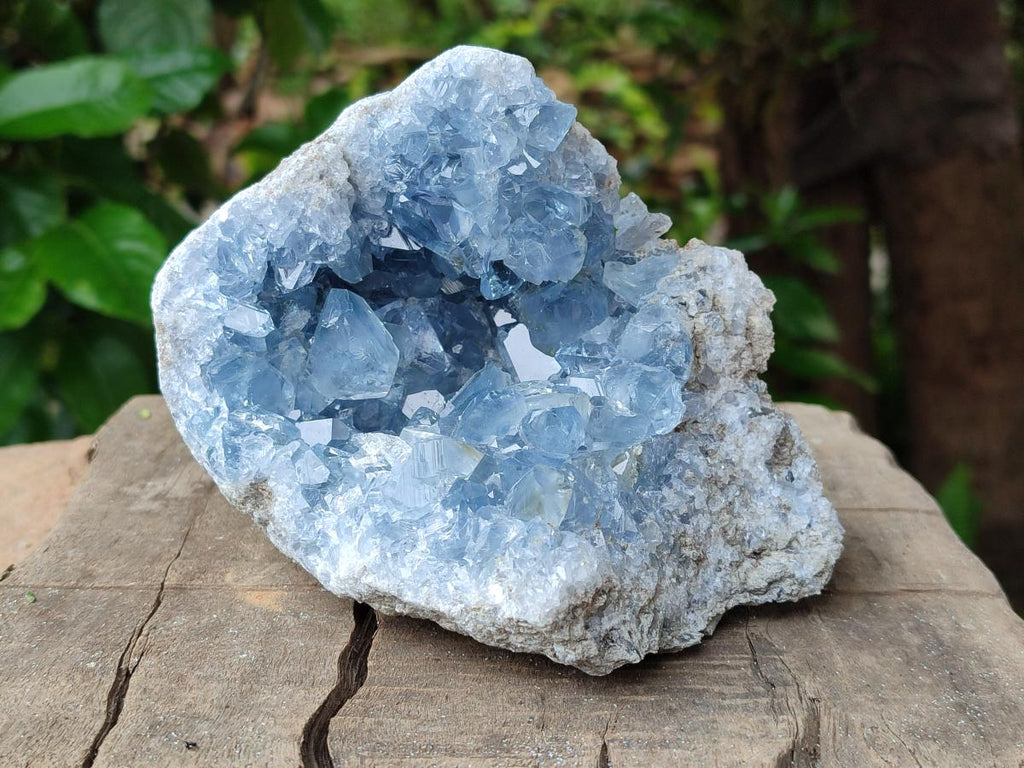 Natural Blue Celestite Geode Specimens x 2 From Sakoany, Madagascar
