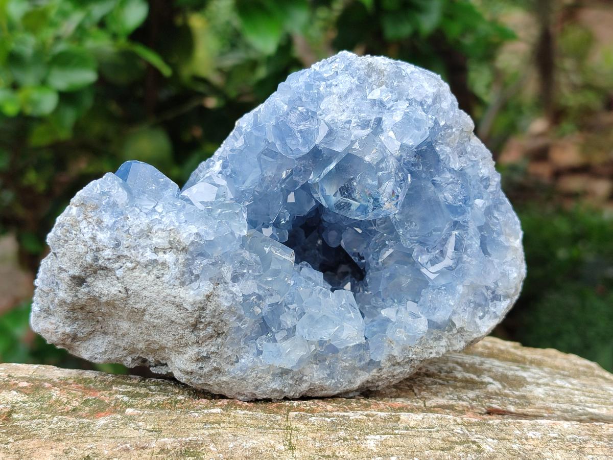 Natural Blue Celestite Geode Specimens x 2 From Sakoany, Madagascar