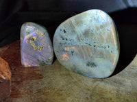 Polished Rare Purple Sunset Flash Labradorite Standing Free Forms x 2 From Madagascar