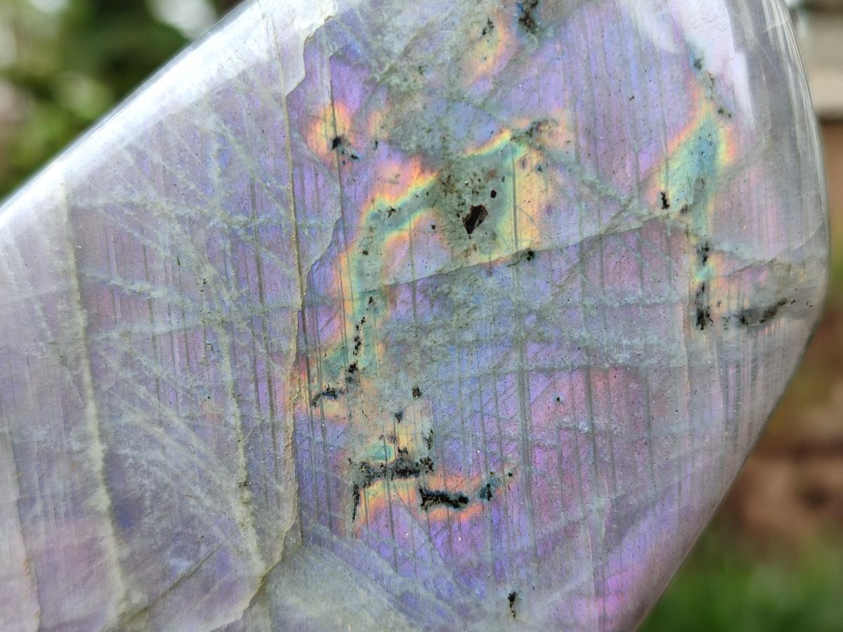 Polished Rare Purple Sunset Flash Labradorite Standing Free Forms x 2 From Madagascar