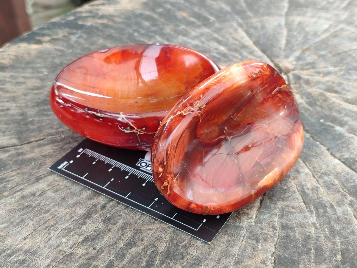 Polished Carnelian Agate Gemstone Bowls x 6 From Madagascar