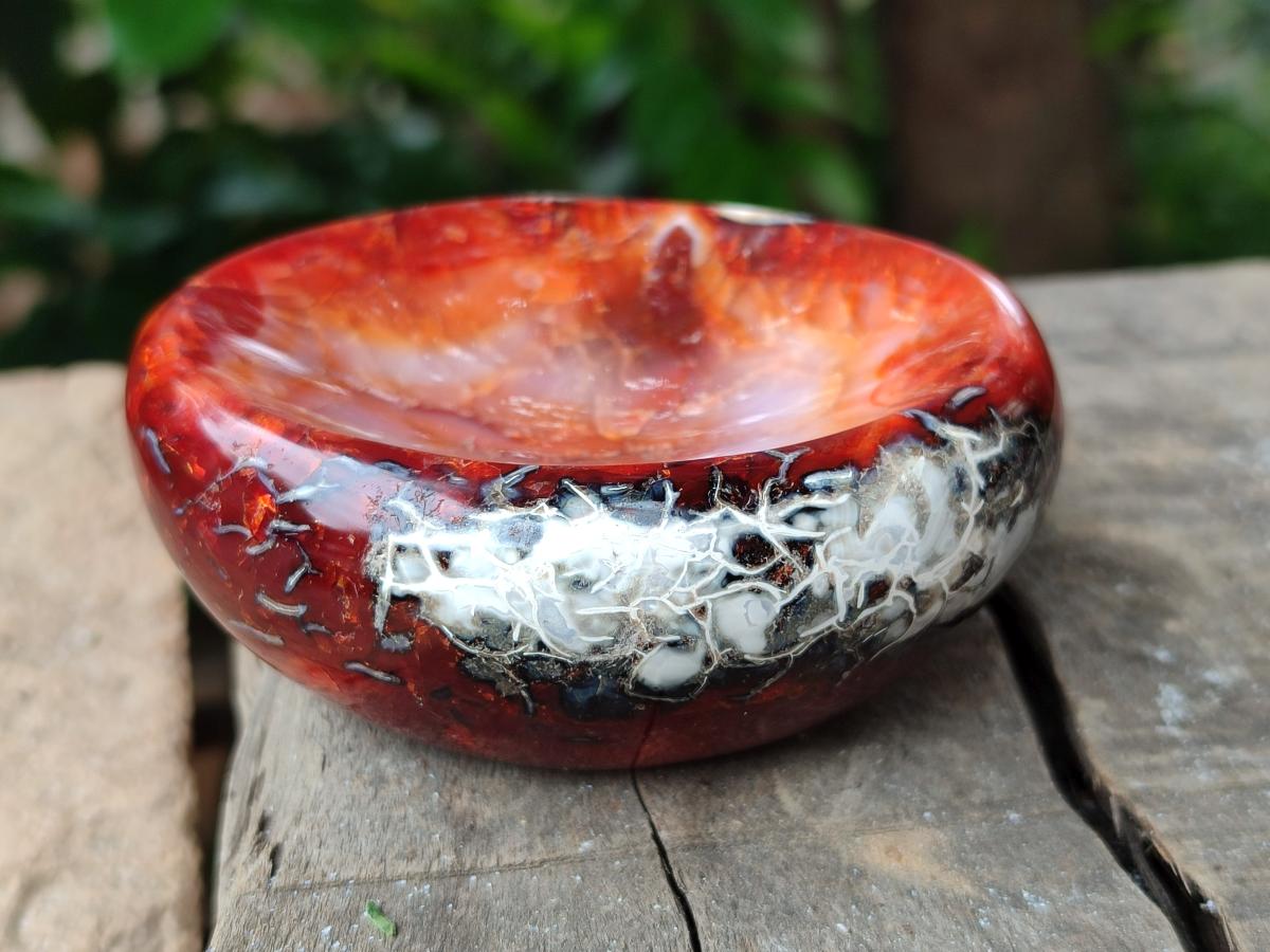 Polished Carnelian Agate Gemstone Bowls x 6 From Madagascar