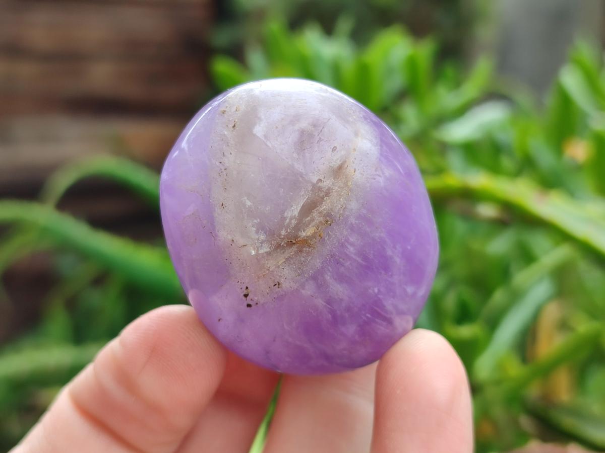 Polished Chevron Amethyst Galets x 35 From Madagascar