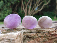 Polished Chevron Amethyst Galets x 35 From Madagascar