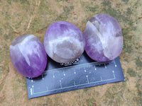 Polished Chevron Amethyst Galets x 35 From Madagascar