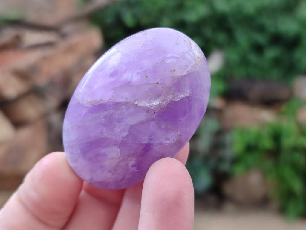 Polished Chevron Amethyst Galets x 35 From Madagascar