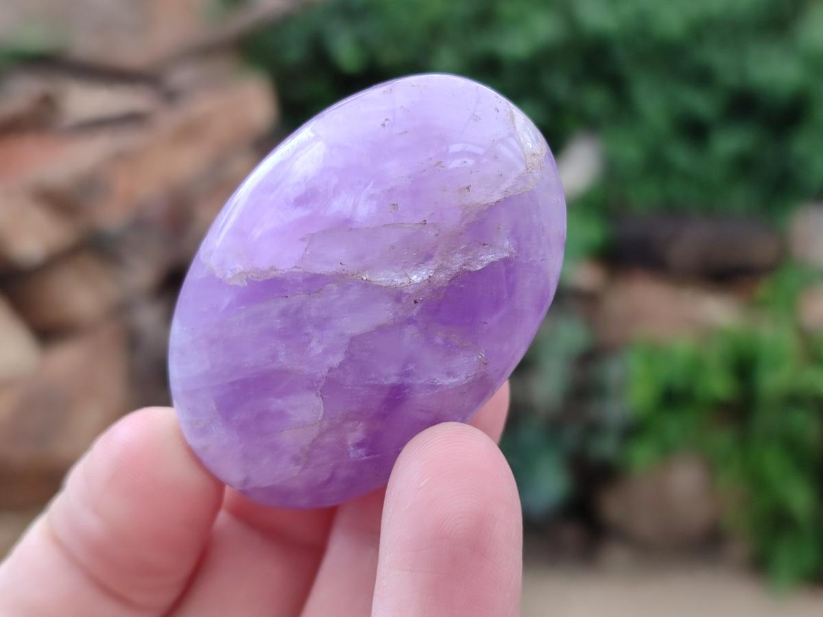 Polished Chevron Amethyst Galets x 35 From Madagascar